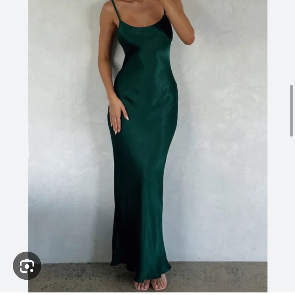 White fox green maxi dress